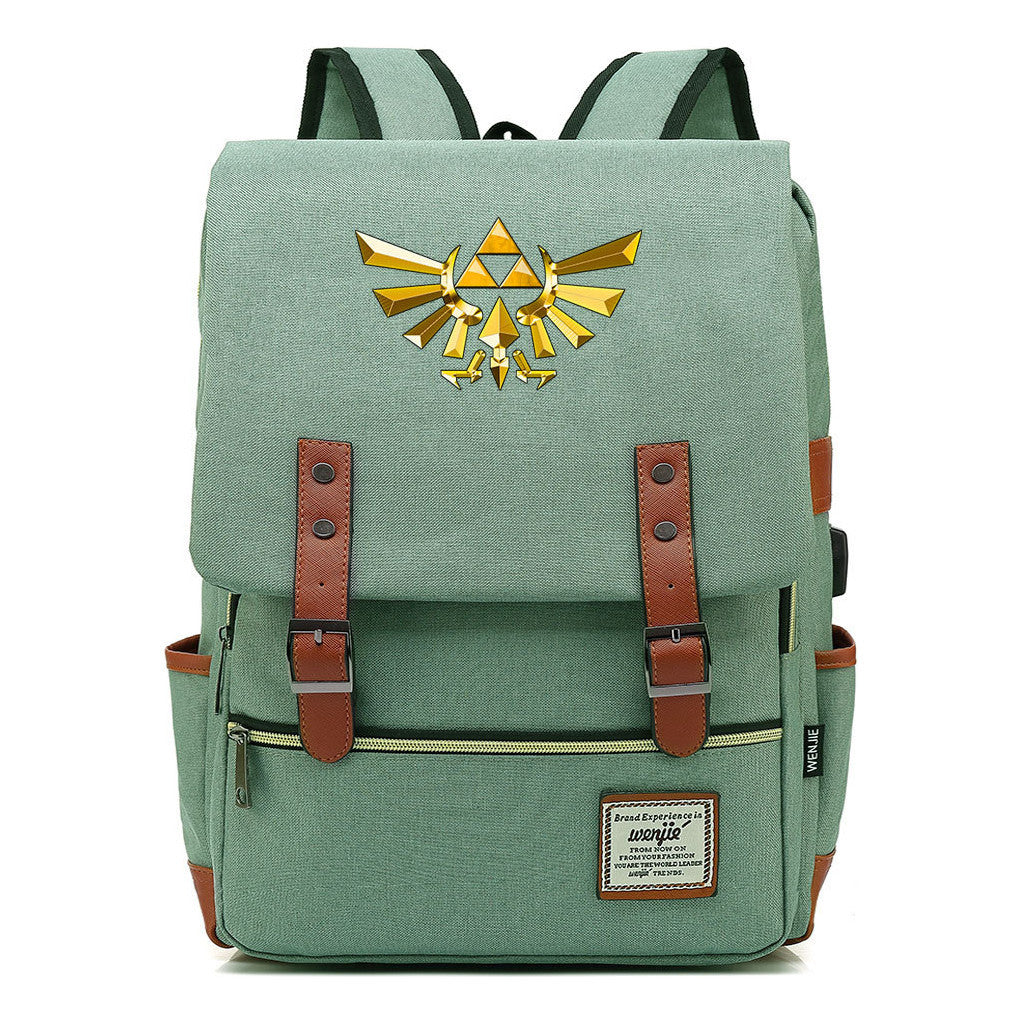 Game Zelda Kingdom Tears Print Youth Student Backpack Usb Casual Backpack