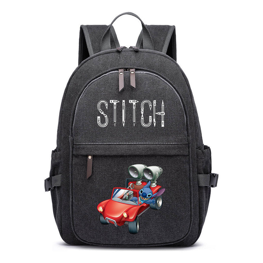 Anime Star Baby Stitch Printed Youth Student Backpack For Men And Women With Casual Woven Straps Backpack