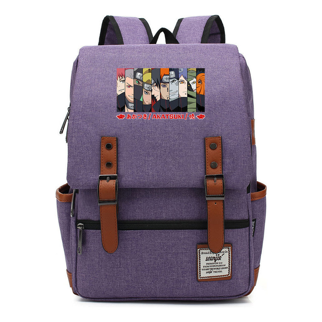 Naruto Printed Student Backpack Casual Belt Buckle Classic Backpack
