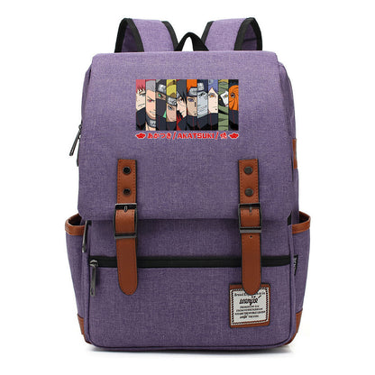 Naruto Printed Student Backpack Casual Belt Buckle Classic Backpack