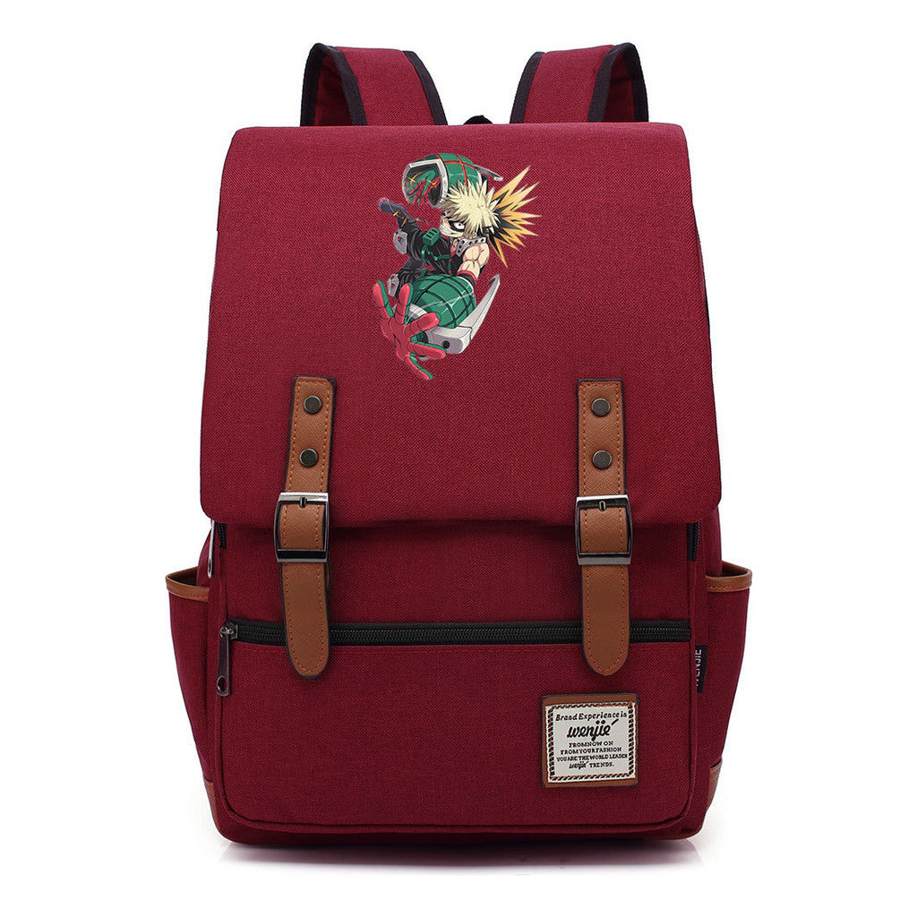 Anime My Heroes Academy Printed Youth School Bag For Men And Women Leisure Belt Buckle Classic Backpack