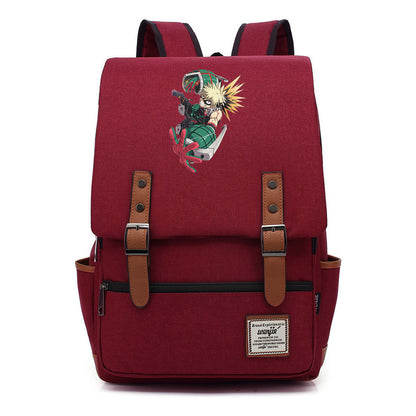 Anime My Heroes Academy Printed Youth School Bag For Men And Women Leisure Belt Buckle Classic Backpack