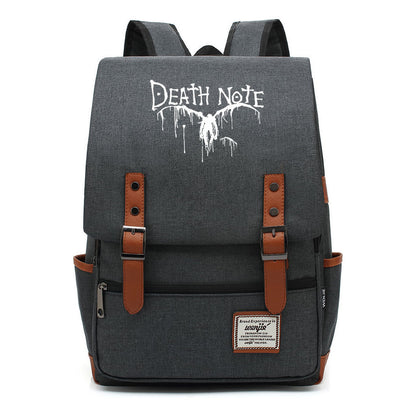 Manga Death Note Youth Student School Bag Men's And Women's Leisure Belt Buckle Backpack