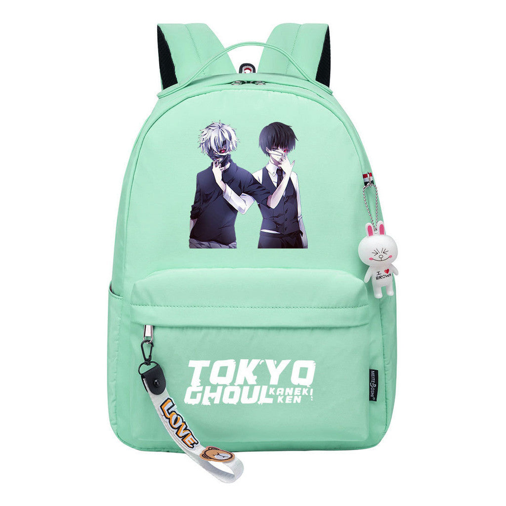 Manga Printed Teenage Student Backpack, Casual Bag, Girl Backpack