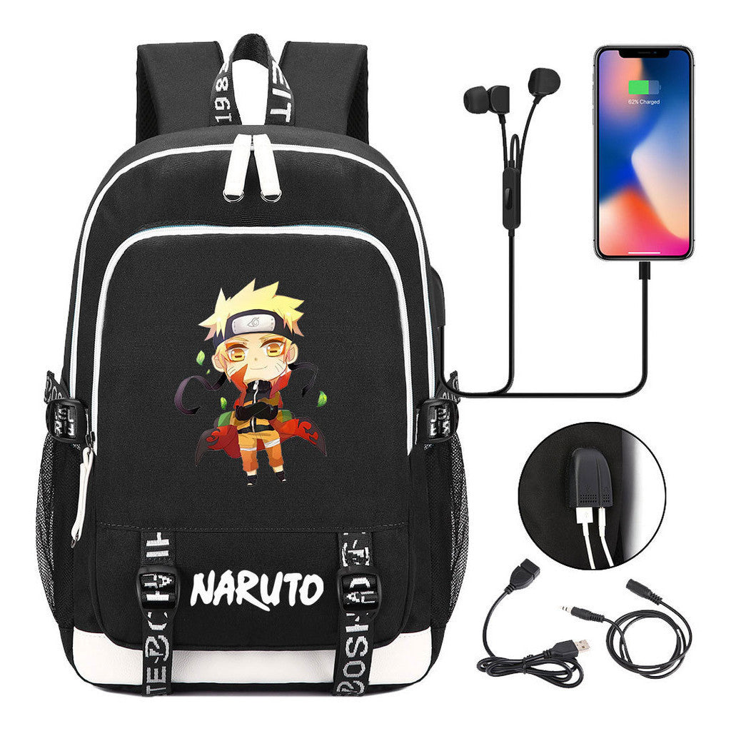 Naruto Student Backpack Usb Men's And Women's Casual Backpack