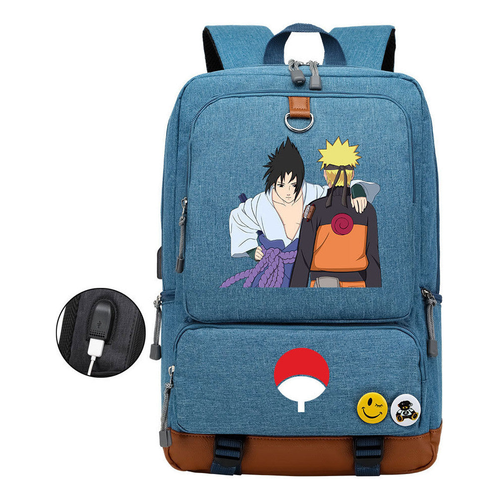 Printed Usb Youth Student Backpack For Leisure Travel Backpack