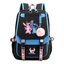 Interstellar Baby Stitch Usb Backpack For Boys And Girls Casual Woven Strap Flip Backpack