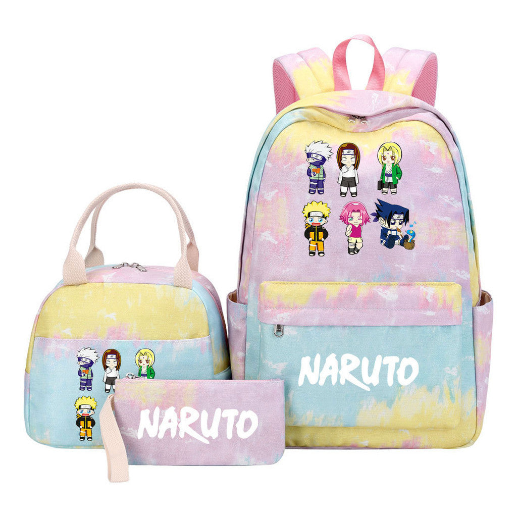 Naruto Student Girl Backpack Lunch Bag Three Piece Set Backpack Set
