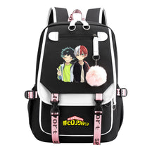 My Heroes Academy Usb Youth Student Backpack With Casual Woven Strap Flip Back Backpack