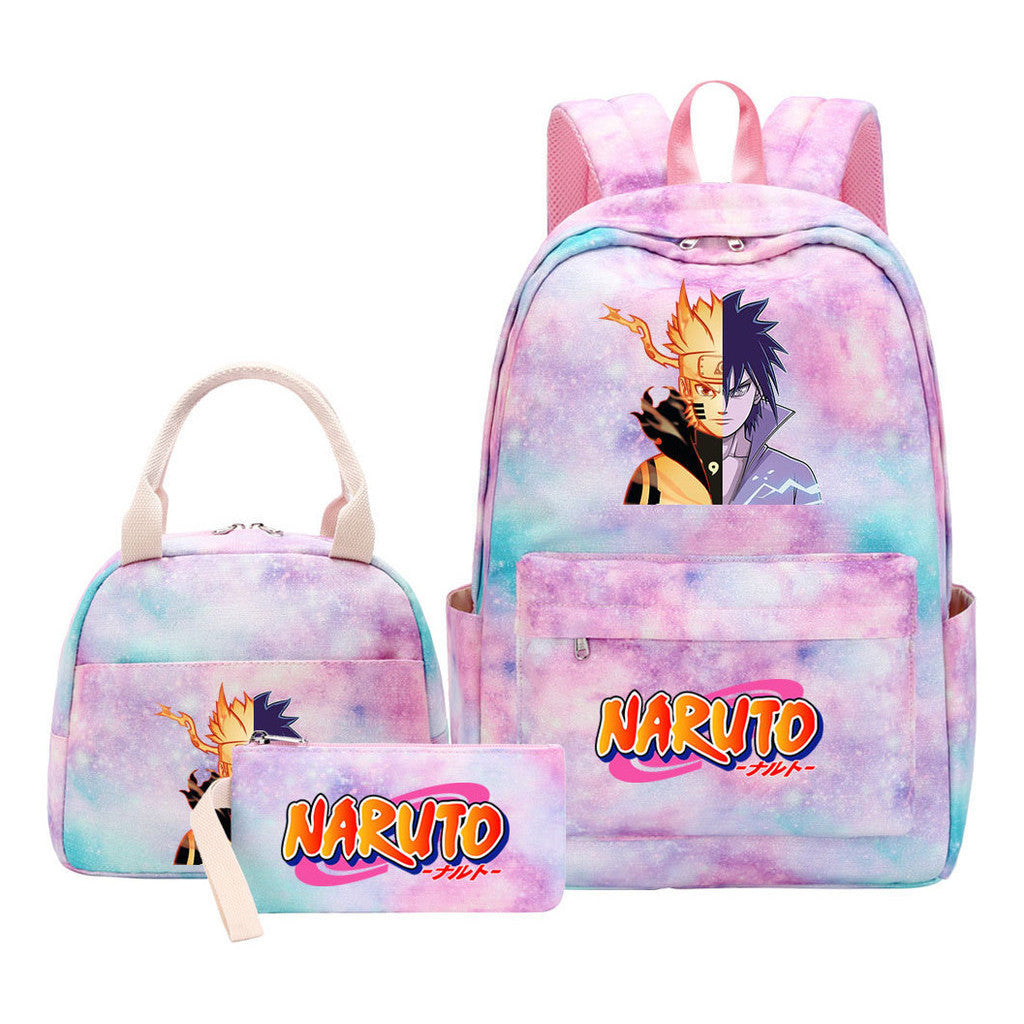 Naruto Student Girl Backpack Lunch Bag Three Piece Set Backpack Set