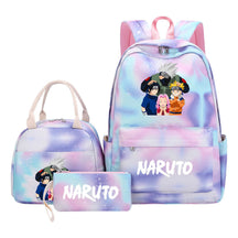 Naruto Teenage Student Girls School Bag Lunch Bag Three Piece Set Backpack Set