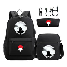 Naruto Usb Password Lock Year Student School Bag Three Piece Set Backpack Set
