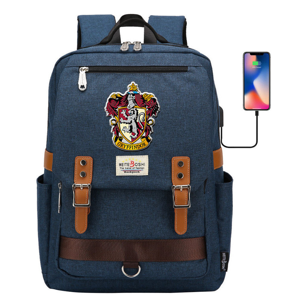 Usb Magnetic Buckle Student Backpack For Men And Women, Youth Leisure Backpack