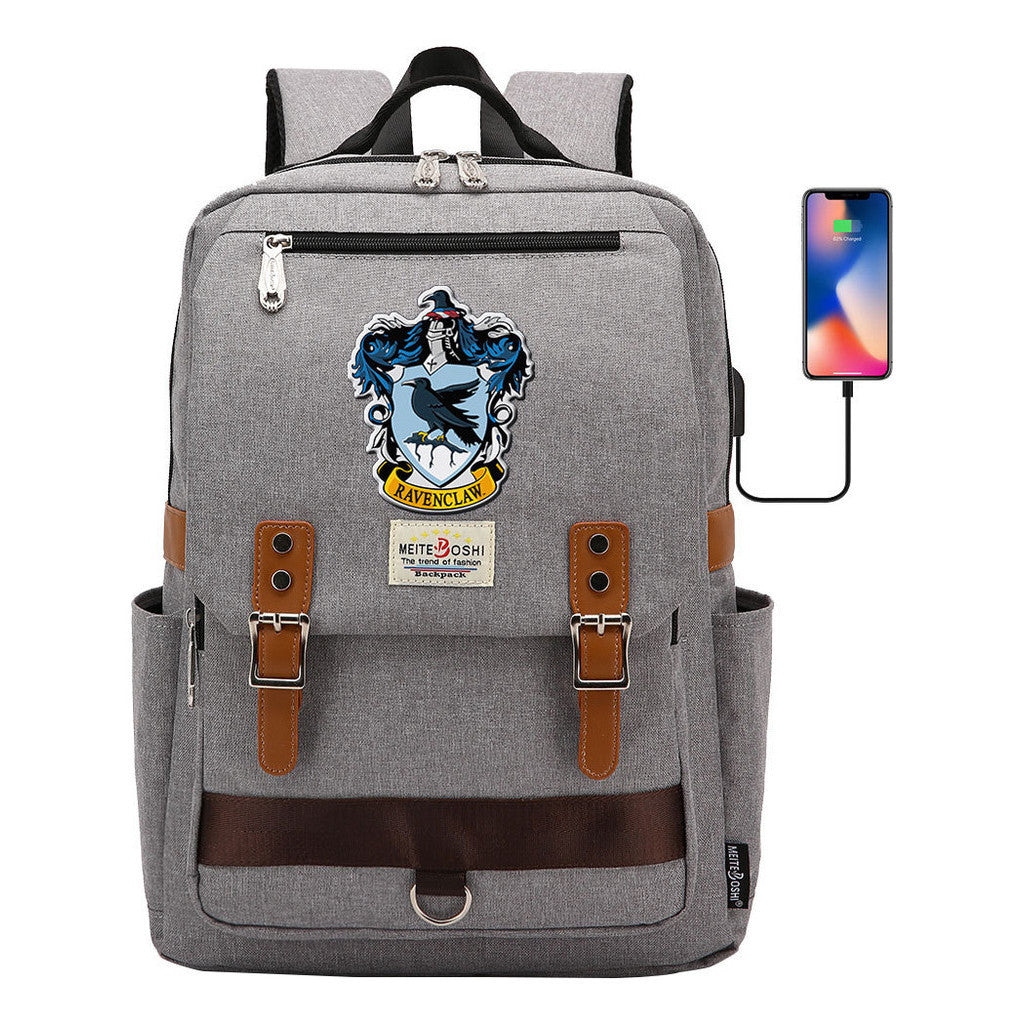 Usb Magnetic Buckle Student Backpack For Men And Women, Youth Leisure Backpack