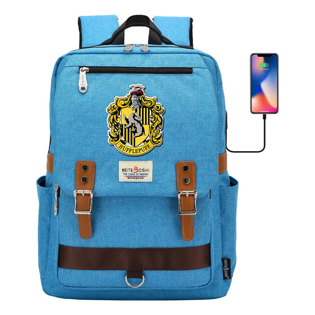 Usb Magnetic Buckle Student Backpack For Men And Women, Youth Leisure Backpack