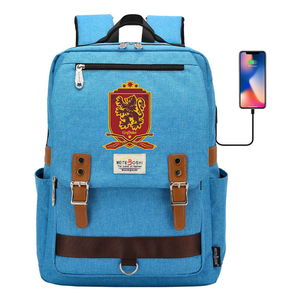 Usb Magnetic Buckle Student Backpack For Men And Women, Youth Leisure Backpack