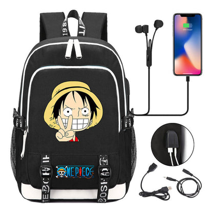 Anime Pirate Wang Lufei Youth Student School Bag Usb Men's And Women's Leisure Backpack
