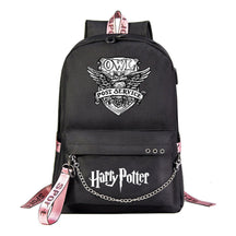 Fashion School Of Witchcraft And Wizardry Badge Usb Youth Student Backpack For Men And Women's Leisure Travel Backpack