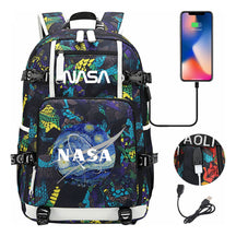 Nasa Fashion Printed Usb Student Backpack For Leisure Travel Backpack