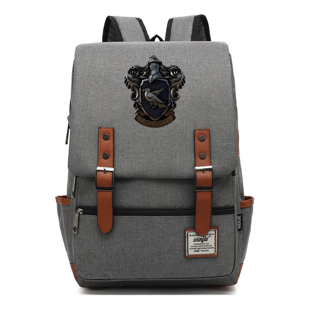School Of Witchcraft And Wizardry Printed Youth Student School Bag Casual Belt Buckle Classic Backpack