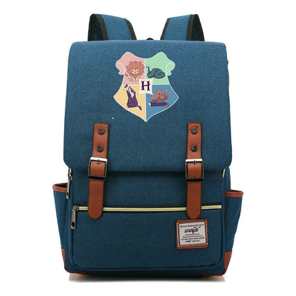 School Of Magic Printed Schoolbags For Young Students, Casual Belt Buckles And Classic Backpacks