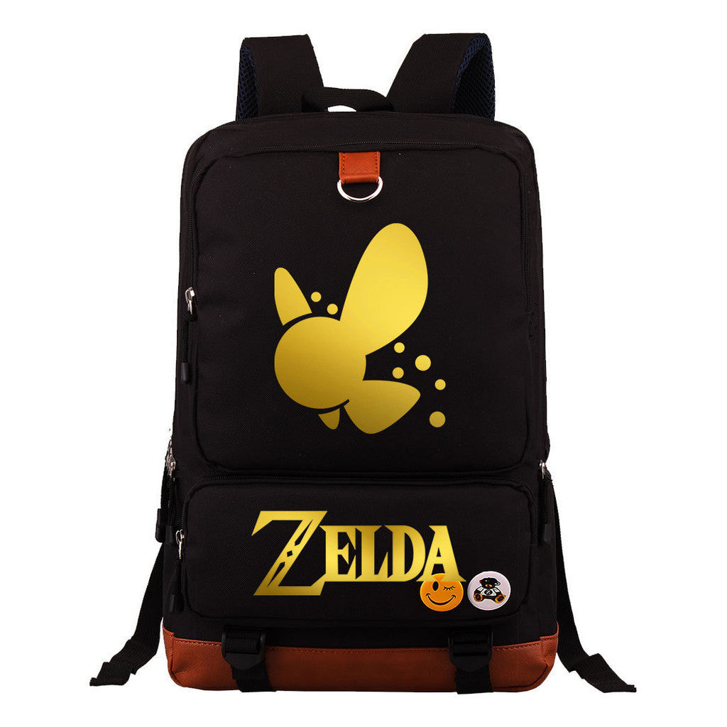 Golden The Legend Of Zelda Printed Schoolbags For Young Students, Large-capacity Travel Bags, Backpacks For Men And Women.