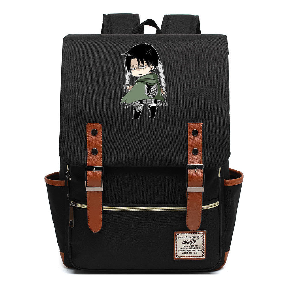 The Giant Of Manga Attack Printed Teenage Student Backpack For Men And Women With Casual Belt Buckle Classic Backpack 43*29*13.5cm