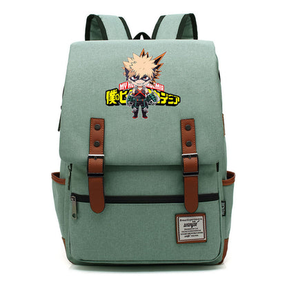 Anime My Heroes Academy Printed Youth Student Backpack Men's And Women's Leisure Belt Buckle Classic Backpack 38*27*12.5cm