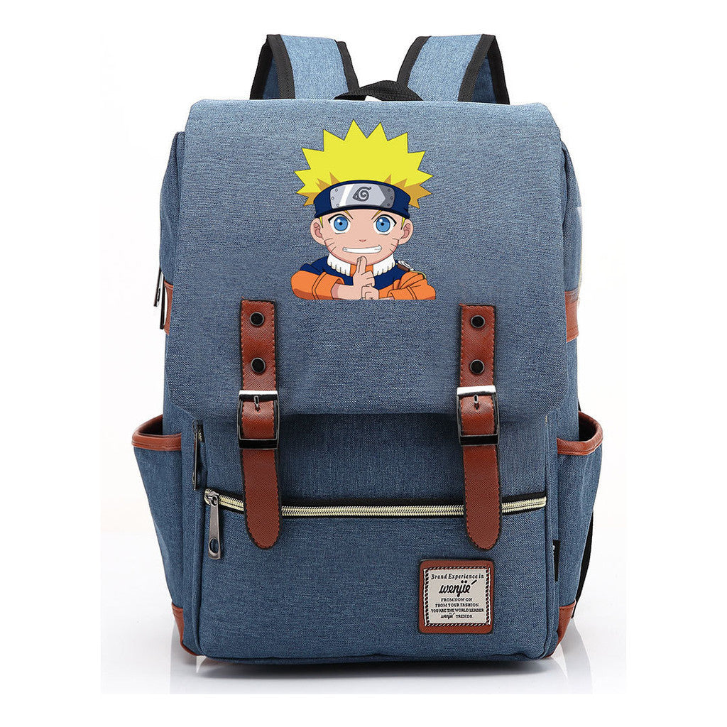 Naruto Printed Teenage Student Backpack For Men And Women, Casual Belt Buckle, Classic Backpack 38*27*12.5cm