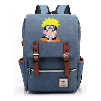 Naruto Printed Teenage Student Backpack For Men And Women, Casual Belt Buckle, Classic Backpack 38*27*12.5cm