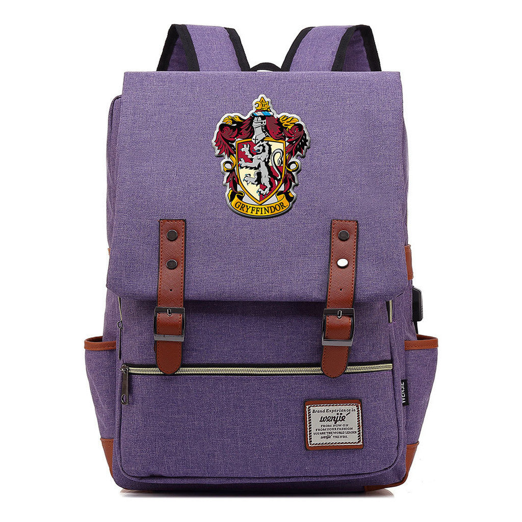 School Of Magic Schoolbag Usb Leisure Belt Buckle Backpack Men And Women