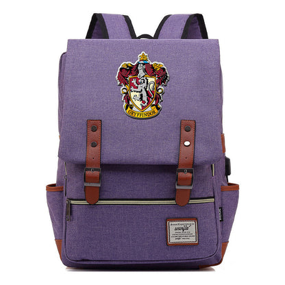 School Of Magic Schoolbag Usb Leisure Belt Buckle Backpack Men And Women