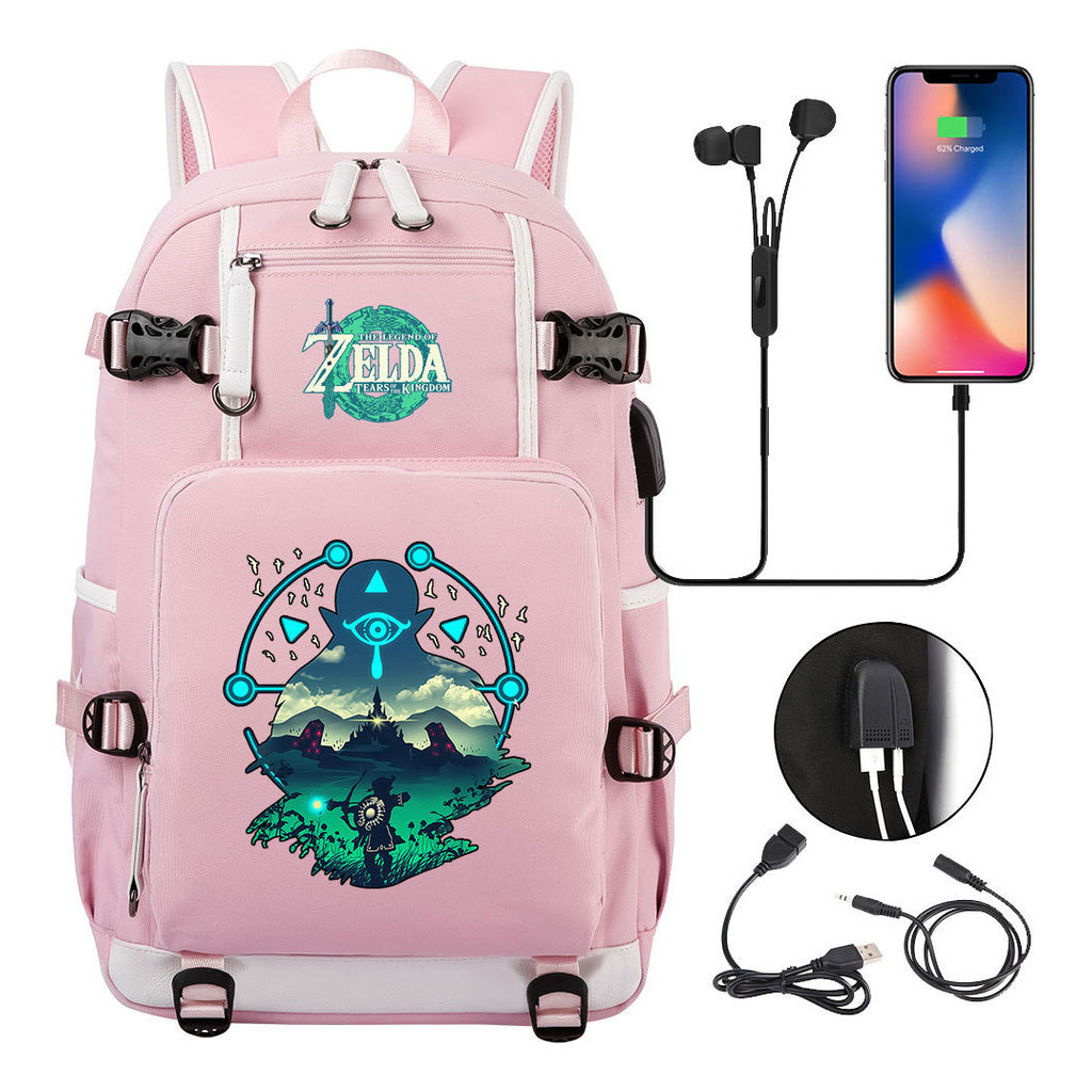 Printed Youth Student School Bag Large Capacity Leisure Travel Backpack