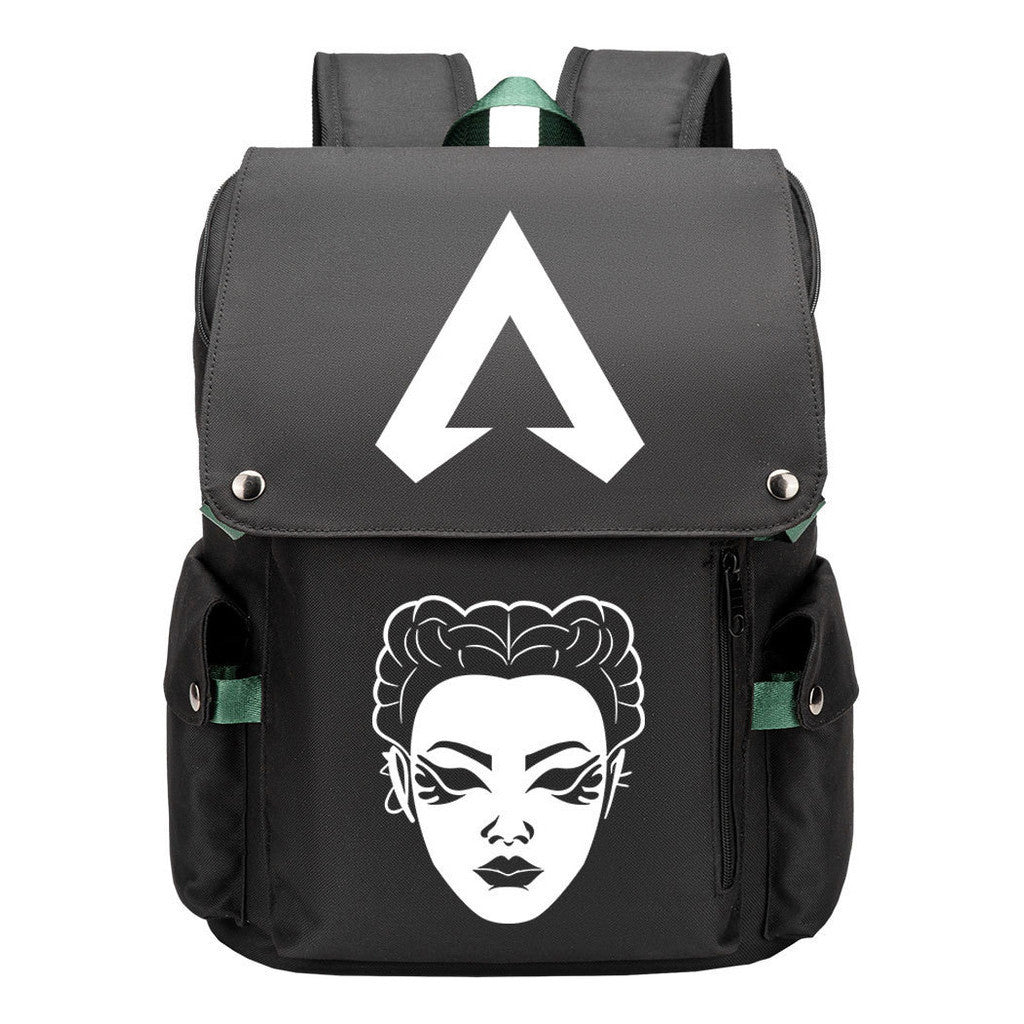 Apex Hero Print Usb Charging Cap Head Style Student School Bag Casual Backpack