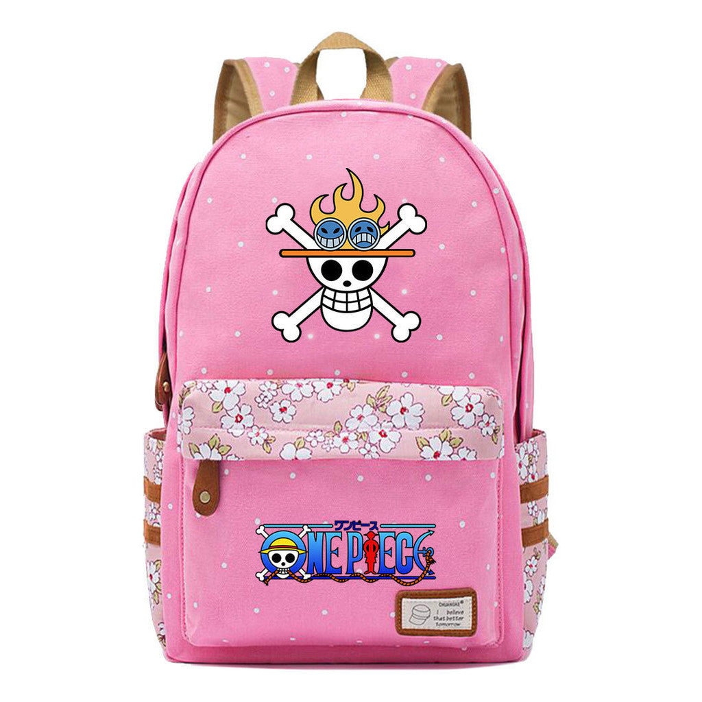 Anime Pirate Wang Lufei Printed Student School Bag Fragmented Flower Leisure Backpack