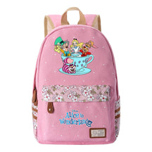 Anime Cartoon Cheshire Cat Print Youth Student Backpack With Floral Casual Backpack