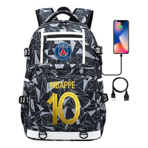 Golden Football Star Mbappe Usb Youth Student Backpack Boy's And Girl's Backpack Leisure Travel Backpack