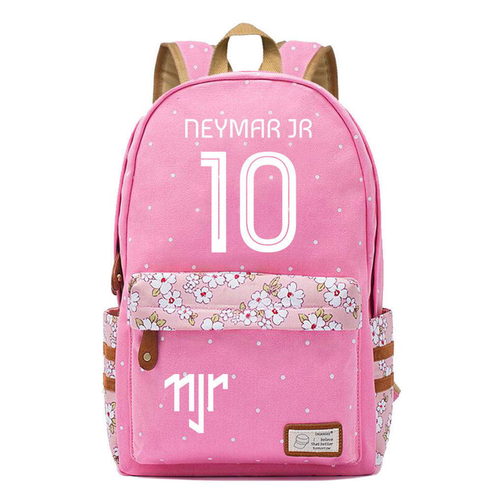 Football Star Neymar Printed Youth School Backpack For Primary And Secondary School Students, Fashionable And Casual Backpack