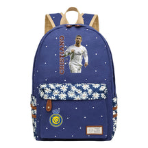 Football Star Cristiano Ronaldo Printed Youth Student Backpack With Floral Floral Design For Men And Women's Leisure Backpack