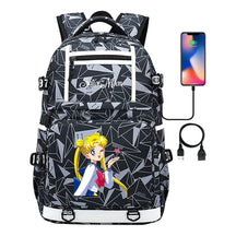 Anime Beauty Girl Warrior Usb Youth Student School Bag Men's And Women's Backpack Leisure Travel Backpack