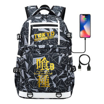 Golden Anime Tokyo Ghoul Print Usb Youth Student Backpack For Men And Women Leisure Travel Backpack