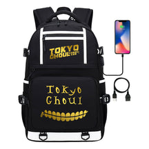 Golden Anime Tokyo Ghoul Print Usb Youth Student Backpack For Men And Women Leisure Travel Backpack