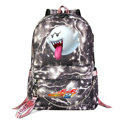Super Mario Printed Teenage Student Backpack For Men And Women With Casual Woven Straps Backpack
