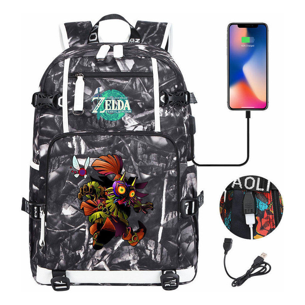 Printed Backpack For Men And Women With Large Capacity Leisure Travel Backpack