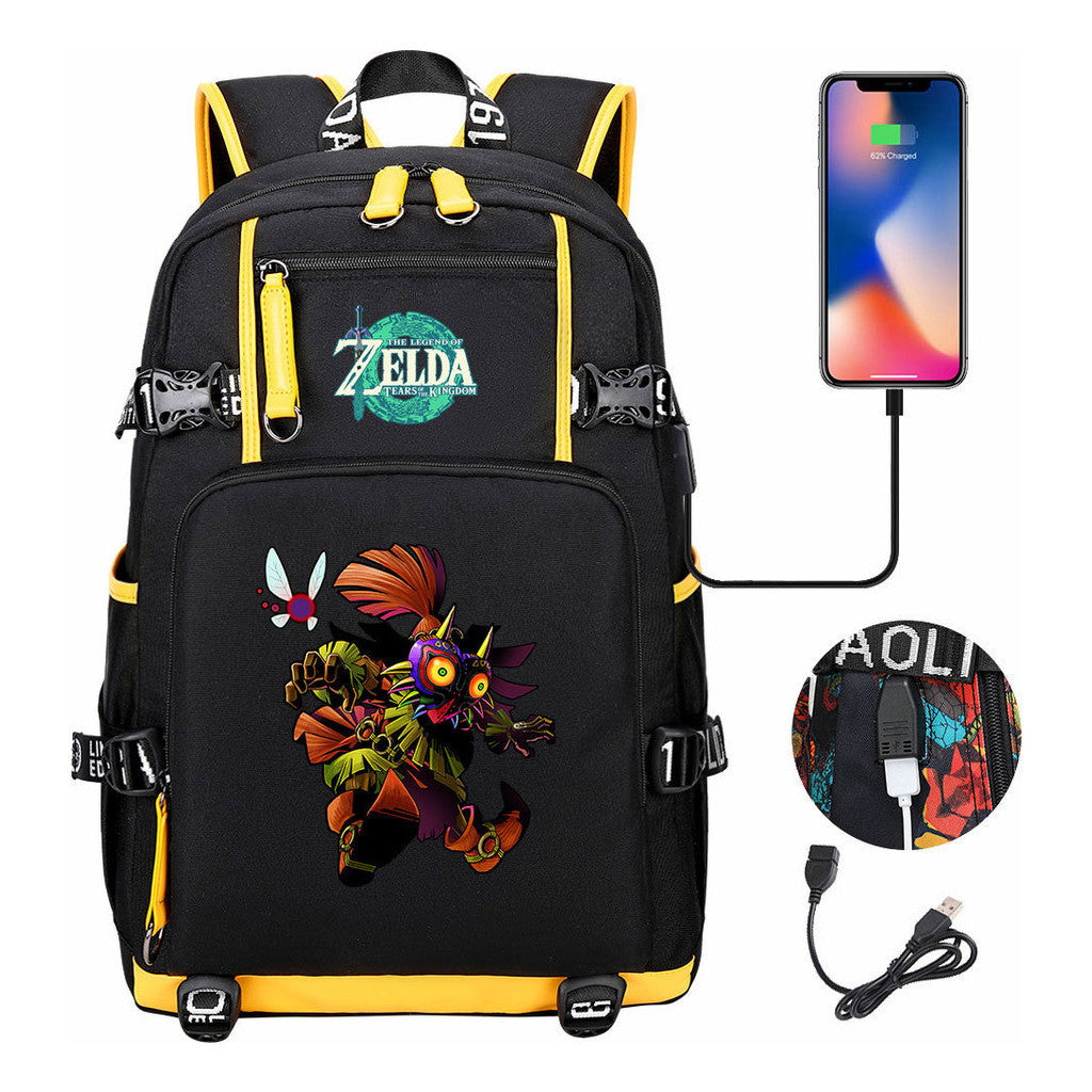 Printed Backpack For Men And Women With Large Capacity Leisure Travel Backpack