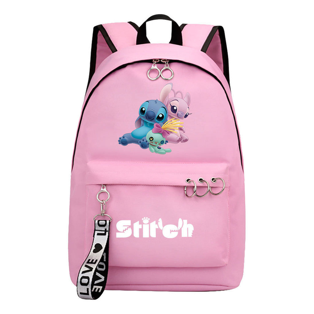 Anime Star Baby Stitch Youth Student School Bag Men's And Women's Backpack Lightweight Casual Backpack