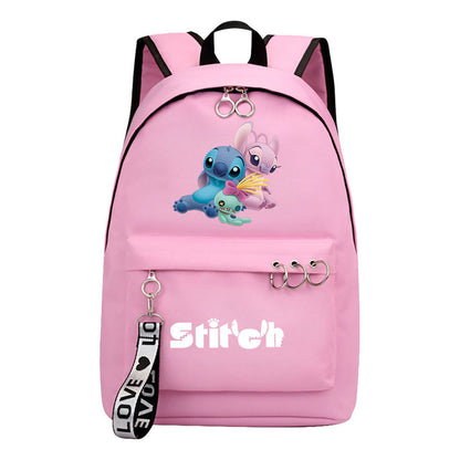 Anime Star Baby Stitch Youth Student School Bag Men's And Women's Backpack Lightweight Casual Backpack