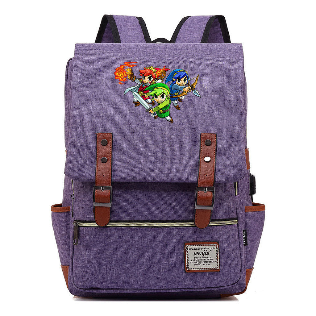 The Tears Of The Kingdom Of Zelda Game Printed Student Backpack Usb Men's And Women's Casual Backpack