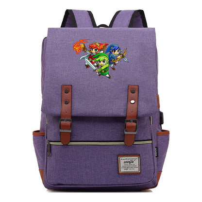 The Tears Of The Kingdom Of Zelda Game Printed Student Backpack Usb Men's And Women's Casual Backpack