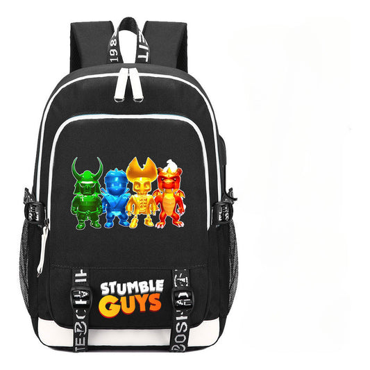 Printed Youth Student Backpack Usb Casual Backpack